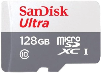 Картка пам'яті microSDXC, 128Gb, ​​SanDisk Ultra, Class10 UHS-I U1 A1, без адаптера, до 100/60 МБ/с (SDSQUNR-128G-GN3MN)