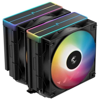 Кулер для процессора Deepcool AG620 ARGB V2, черный, алюминий/медь, 2x120 мм ARGB, для Intel 1851/1700/1200/115x, AMD AM5/AM4,