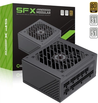 Блок питания 850 Вт, GameMax GS-850G, черный, SFX, модульный, 80+ золотистый, Active PFC, 9.2 см, 3xMolex / 6xSATA / 1x16-pin /
