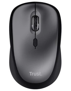 Мышь беспроводная Trust Yvi+ Silent, Grey/черный, USB, оптическая, 800/1600 dpi, 4 кнопки, гнездо для хранения приемника USB, 1xAA