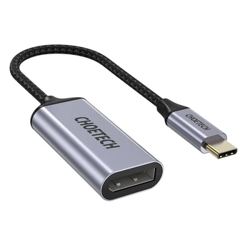 Переходник Type-C (M) - DisplayPort (F), Choetech, черный, 20 см, 4K, коаксиальный (HUB-H11-GY-V2)
