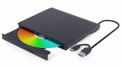 Внешний оптический привод Gembird, черный, DVD+/-RW, USB 3.1 / Type-C (DVD-USB-03)