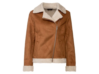Куртка демисезонная с искусственной замши для женщины Esmara LIDL 391932 44(L) Коричневый