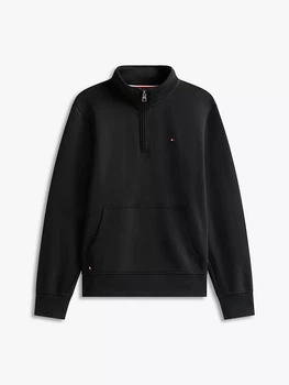 Мужская толстовка (свитшот) на четверть молнии Tommy Hilfiger на флисе, темно-синий, XL