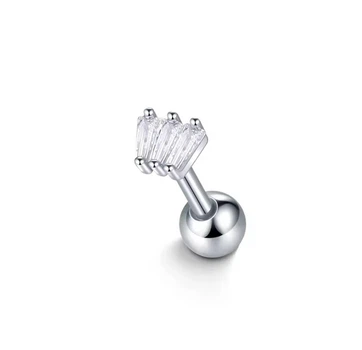 Серьга с камнями для пирсинга Asteel L030346 медицинская сталь