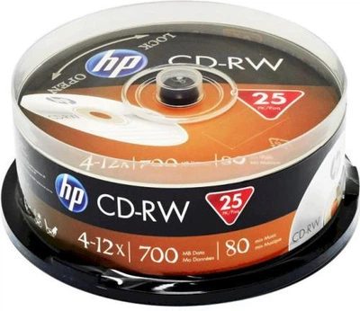 Диск CD-RW 25 HP, 700Mb, 12x, Cake Box (CWE00019-3)