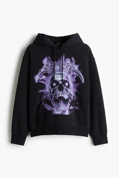 Худі вільного крою H&M Loose Fit чорний 1240529007 S