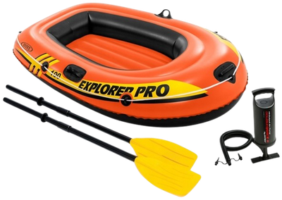 Надувний човен Intex 58355 Explorer Pro 100 160 x 94 x 29 см 3 в 1 Оранжевий (5903890608989)