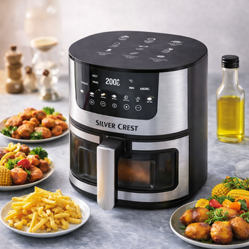 Аэрогриль Silver Crest SC-8855S 8 л 4200 Вт — сенсорная фритюрница без масла, Hot Air Technology