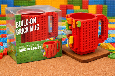 Пластикова чашка-конструктор Cup Building Block з набором деталей, червона, 12 см