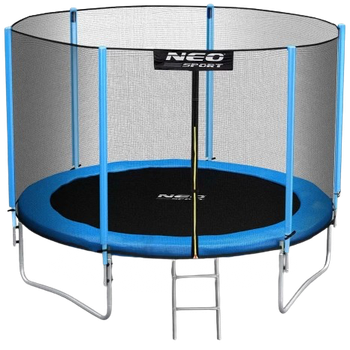 Trampolina ogrodowa Neo Sport NS-08Z181 z siatką wewnętrzną i drabinką 252 cm Niebieska (5908220479086)
