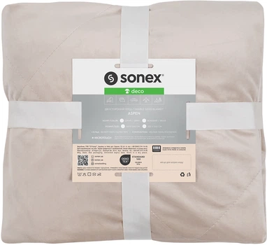 Плед-покрывало Sonex Aspen двустороннее Полуторное 140х200 бежевое (SO102545)