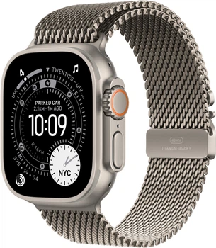 Smartwatch Apple Watch Ultra 3 GPS + Cellular 49mm Natural Titanium Case with Natural Titanium Milanese Loop - L (MF0E4)