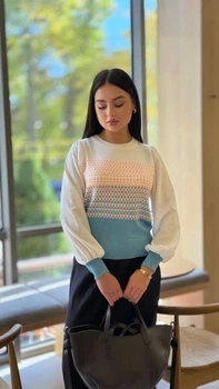 Жіночий базовий свитер Podolyanka, білий, One Size (арт. 113)