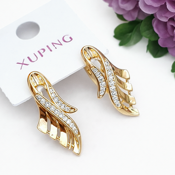 Серьги Xuping Jewelry длина 2.2см ширина 9мм медицинское золото позолота 18К с1509