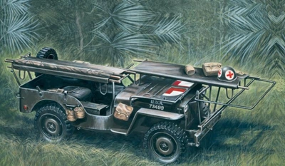 Збірна модель 1:35 медичного позашляховика Ambulance Jeep Italeri 0326