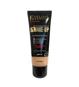 Крем тональний 3 в 1 EVELINE PROFESSIONAL Art. MAKE-UP світло-бежевий 30 мл.