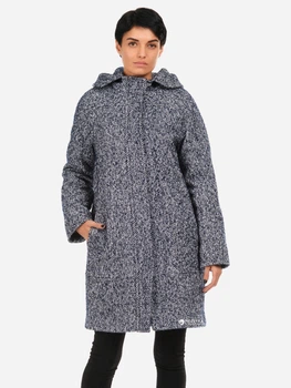 Пальто осеннее с капюшоном женское Рута-С 2282тв 42 (164-84-92) Синий твид