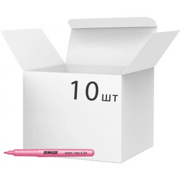 Маркер Stanger текстовый, 1-3 мм розовый 10 шт (MARKER-TXT-ST-PENP10)