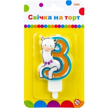 Свічка Maxi Llama "3" висотою 7,62 см (MX622068-3)