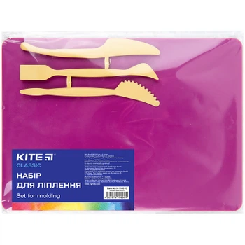 Доска для пластилина Kite набор Classic доска + 3 стека, розовый (K-1140-10)
