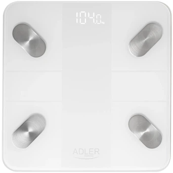 Ваги напольні Adler AD 8186 white електронні/ Smart/ 180кг/ 3хААА/ автовимкнення/ білі