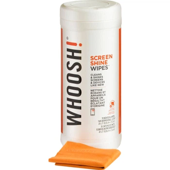Набір для чищення Whoosh! 70 WIPES Серветки для очищення екрану 70шт з мікрофіброю 14см x14см BOX