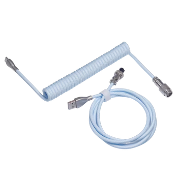 Кастомный кабель для клавиатуры coiled cable USB to Type-C Голубой