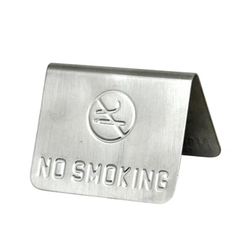 Табличка настольная NO SMOKING 7,5х5,5 см из нержавеющей стали