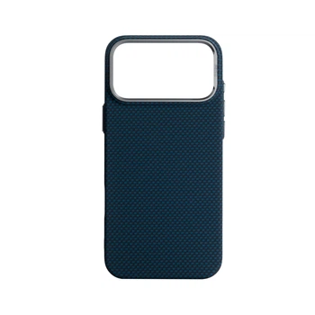 Карбоновый чехол для Apple iPhone 17 Pro Max/18 Pro Max, LikeCarbon2 MagCase, синий, тонкий защитный чехол-панель из поликарбоната с магнитами N52, MagSafe, противоударный, совместим с беспроводной зарядкой, приподнятые края для защиты камеры