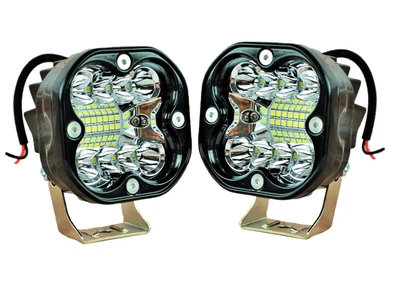 LED фара кругла (2шт) 45W 6000K дальнє світло 12-24V (8x8x4СМ) фари на трактор МТЗ