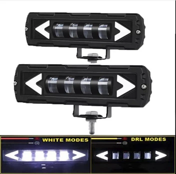 Комплект LED фар, фары с линзой + ДХО и четкой свето-теневой границей!! 45W 12-24V