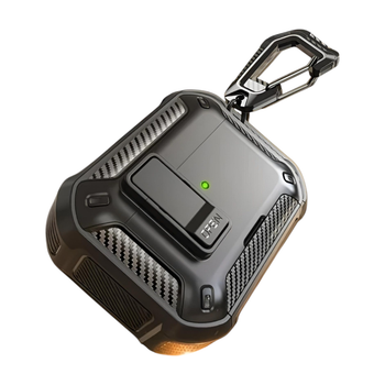 Чехол ударопрочный Youbao Armor Case для Apple AirPods 4 с магнитным замком, подставкой и карабином, Black
