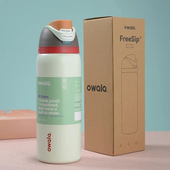 Термобутылка для воды термос mint Owala Freesip 950 мл из нержавеющей стали туристическая бутылка с крышкой