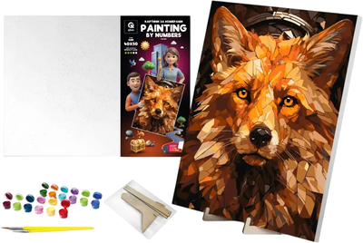 Zestaw do malowania po numerach qbee Rudolis z drewnianą podstawką 40x50 cm (900-016)