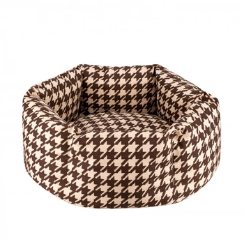 Лежанка для Собак та Котів BronzeDog Comfort Кругла Коричнева 35 см (1212108)