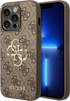 Панель Guess 4G Big Metal Logo для Apple iPhone 15 Pro Brown (GUHCP15L4GMGBR)
