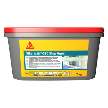 Гидроизоляция Sikalastic -260 Stop Aqua для ванных и душевых комнат, светло-серая 16 кг