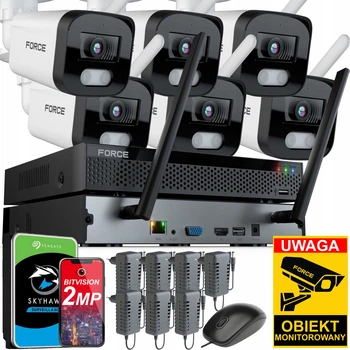 Комплект відеоспостереження Force NVR-V-3008H11920×1080 2 пм Білий