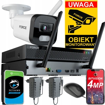 Комплект мониторинга Force 1x IP-камера WiFi 4 мп инфракрасная подсветка