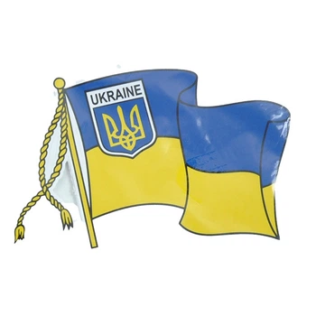 Наклейка "Флаг Украины" с шевронами 15х10см (10шт/уп)