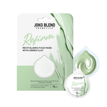 Маска для обличчя відновлювальна Joko Blend Refirm із зеленою глиною 15 г