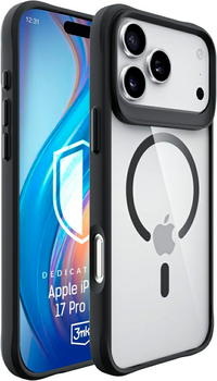Etui plecki 3MK Satin Armor MagCase do Apple iPhone 17 Pro Max Transparent-Black (5903108665193)