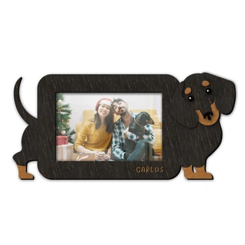 Фоторамка The Frame Depot с таксой персонализирована на 1 горизонтальное фото Черный (dog_dachshund)
