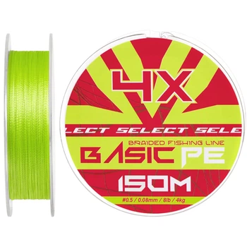 Шнур Select Basic PE Light Green 150m #0.5/0.08mm 8lb/4kg