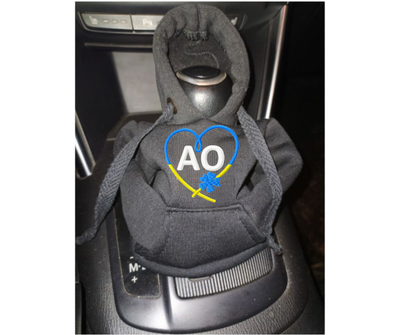 Чехол кофта Худи аксессуар на КПП Car Hoodie КО Закарпатская область черный подарок автомобилисту