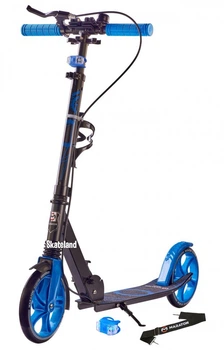 Самокат двухколесный Maraton Rider Blue с амортизаторами и ручным тормозом