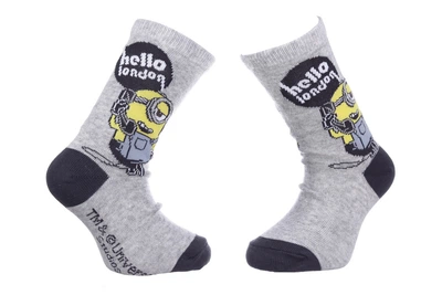 Носки MINONS HELLO LONDON серый Дети 27-30, арт.37014-1