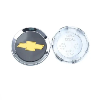Колпак колеса Chevrolet хром + золотой логотип 64 мм пластик 1шт (колпачок)