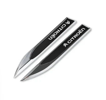Емблема крила Citroen 2шт чорні 148х18 мм метал (на скотчі)